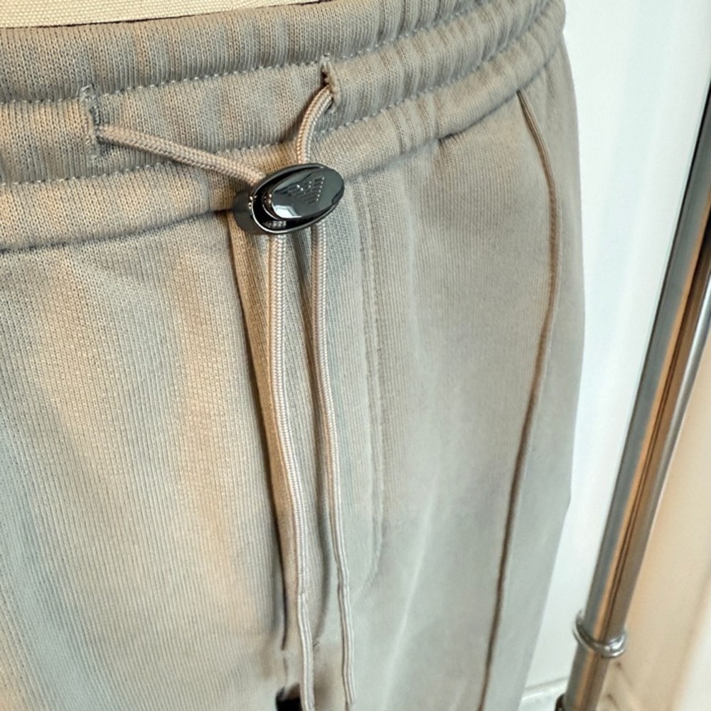 Emporio Armani Mens Gray Cotton Joggers Zip Pocket Sweatpants Logo, Sz X-Large - Picture 4 of 11